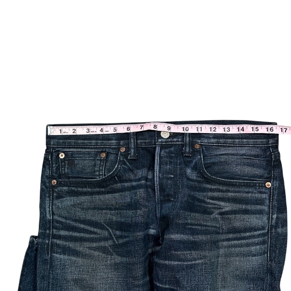 Double RL RRL Made in USA Selvedge Slim Fit Black on Blue Denim Jeans Mens 31 - Picture 12 of 12